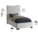 Meridian Lana White Velvet Twin Bed IMAGE 4