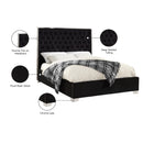 Meridian Lexi Black Velvet Full Bed IMAGE 4