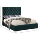 Meridian Lexi Green Velvet Full Bed IMAGE 3