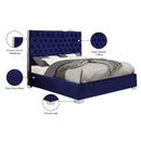 Meridian Lexi Navy Velvet Full Bed IMAGE 4