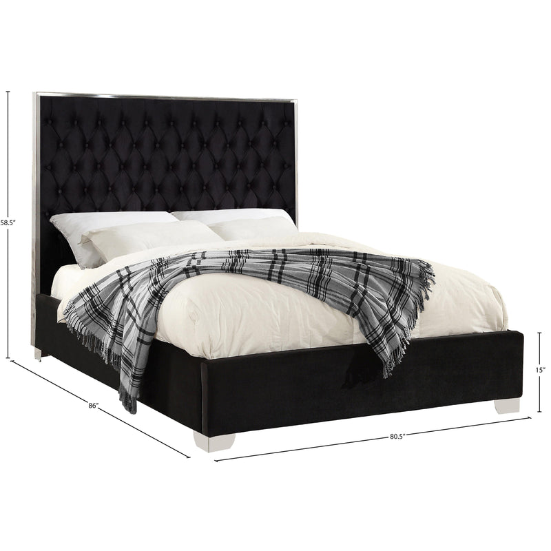 Meridian Lexi Black Velvet King Bed IMAGE 3