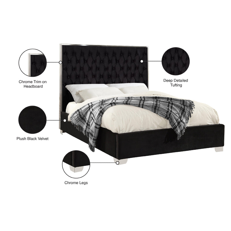 Meridian Lexi Black Velvet King Bed IMAGE 4