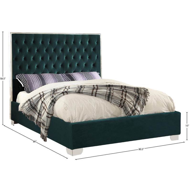 Meridian Lexi Green Velvet King Bed IMAGE 3