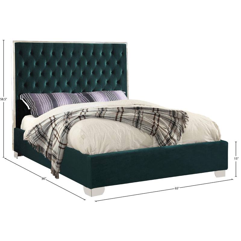 Meridian Lexi Green Velvet Queen Bed IMAGE 3