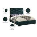Meridian Lexi Green Velvet Queen Bed IMAGE 4