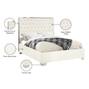 Meridian Lexi White Velvet Queen Bed IMAGE 4