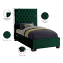 Meridian Lexi Green Velvet Twin Bed IMAGE 4