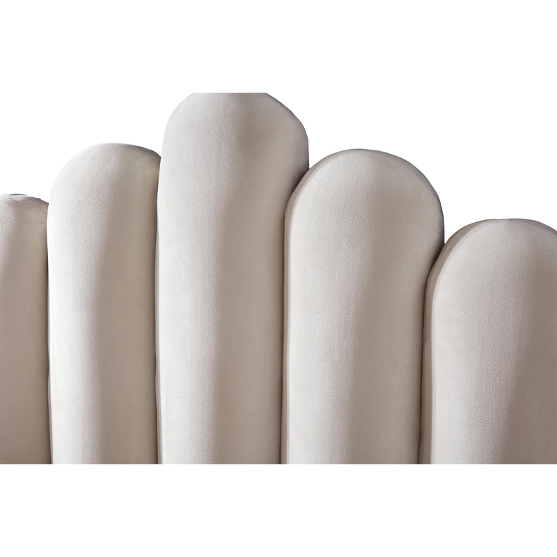 Meridian Lily Cream Velvet Full Bed IMAGE 6