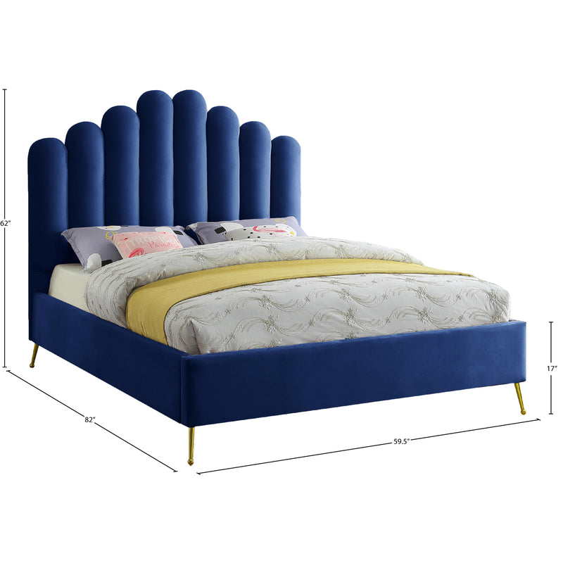 Meridian Lily Navy Velvet Full Bed IMAGE 7