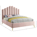 Meridian Lily Pink Velvet Full Bed IMAGE 7