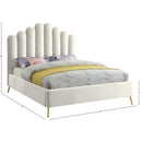 Meridian Lily Cream Velvet King Bed IMAGE 7