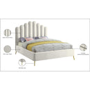 Meridian Lily Cream Velvet King Bed IMAGE 8