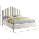 Meridian Lily Cream Velvet Queen Bed IMAGE 6