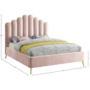 Meridian Lily Pink Velvet Queen Bed IMAGE 6