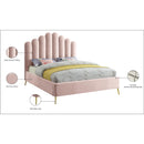 Meridian Lily Pink Velvet Queen Bed IMAGE 7