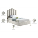Meridian Lily Cream Velvet Twin Bed IMAGE 7