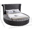 Meridian Luxus Grey Velvet Full Bed (3 Boxes) IMAGE 11