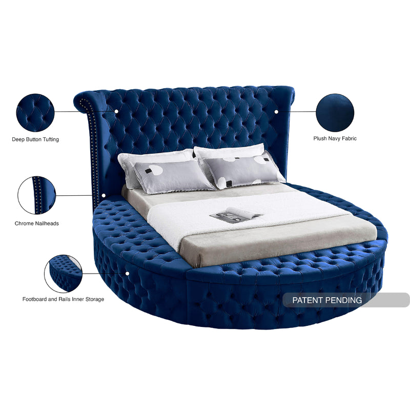 Meridian Luxus Navy Velvet Full Bed (3 Boxes) IMAGE 12