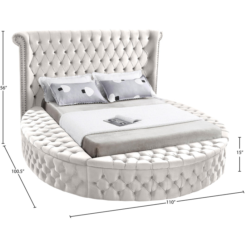 Meridian Luxus Cream Velvet King Bed (3 Boxes) IMAGE 11