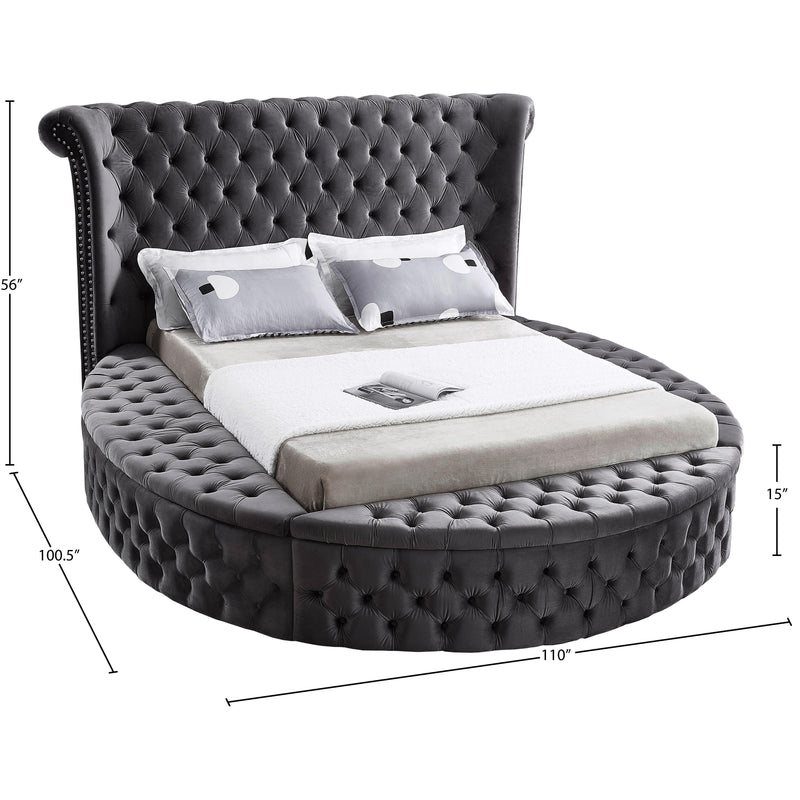 Meridian Luxus Grey Velvet King Bed (3 Boxes) IMAGE 11