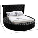 Meridian Luxus Black Velvet Queen Bed (3 Boxes) IMAGE 11