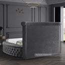 Meridian Luxus Grey Velvet Queen Bed (3 Boxes) IMAGE 11