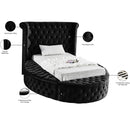 Meridian Luxus Black Velvet Twin Bed (3 Boxes) IMAGE 12