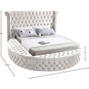 Meridian Luxus Cream Velvet Twin Bed (3 Boxes) IMAGE 11