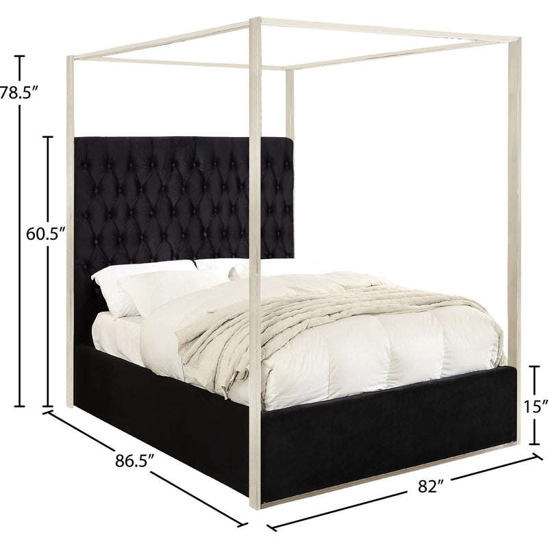 Meridian Porter Black Velvet King Bed IMAGE 3