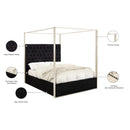 Meridian Porter Black Velvet King Bed IMAGE 4
