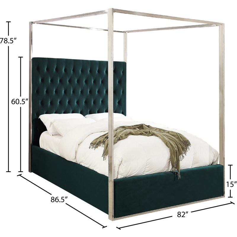 Meridian Porter Green Velvet King Bed IMAGE 3