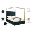 Meridian Porter Green Velvet King Bed IMAGE 4
