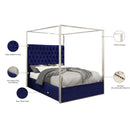 Meridian Porter Navy Velvet King Bed IMAGE 4