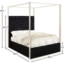 Meridian Porter Black Velvet Queen Bed IMAGE 3