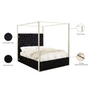 Meridian Porter Black Velvet Queen Bed IMAGE 4