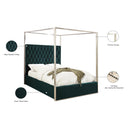 Meridian Porter Green Velvet Queen Bed IMAGE 4