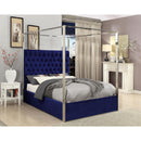Meridian Porter Navy Velvet Queen Bed IMAGE 3