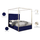 Meridian Porter Navy Velvet Queen Bed IMAGE 5