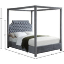 Meridian Rowan Grey Velvet King Bed (3 Boxes) IMAGE 5