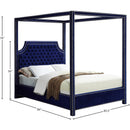 Meridian Rowan Navy Velvet King Bed (3 Boxes) IMAGE 5