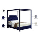 Meridian Rowan Navy Velvet King Bed (3 Boxes) IMAGE 6