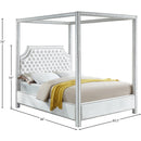 Meridian Rowan White Velvet King Bed (3 Boxes) IMAGE 5