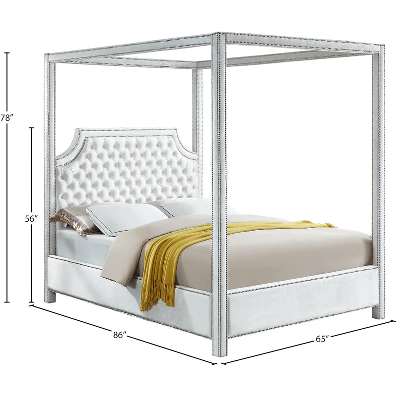 Meridian Rowan White Velvet Queen Bed (3 Boxes) IMAGE 5