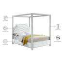 Meridian Rowan White Velvet Queen Bed (3 Boxes) IMAGE 6