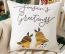 SEASON’S GREETING 18x18 PILLOW COVER- BLACK&GOLD