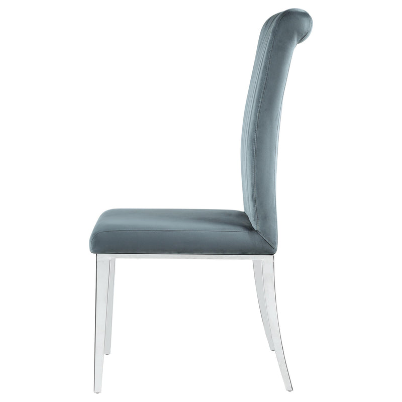 Coaster Furniture Beaufort 109452 Upholstered Dining Side Chair - Steel Grey (Set of 2) IMAGE 4