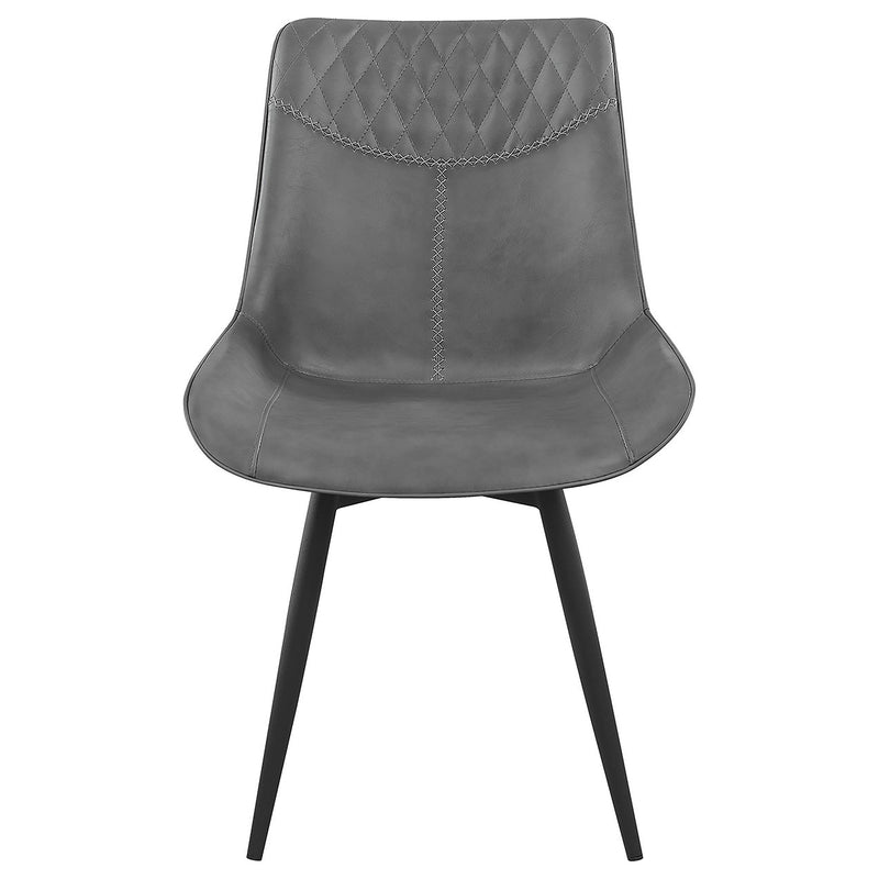  Coaster Furniture Brassie 110272 Upholstered Swivel Dining Side Chair - Grey IMAGE 2