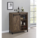  Coaster Furniture Arlington 182852 Sliding Door Home Bar Wine Cabinet - Rustic Oak IMAGE 8