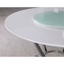  Coaster Furniture Abby 110321 Round 54-inch Lazy Susan Dining Table - White High Gloss IMAGE 2