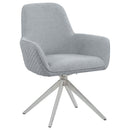  Coaster Furniture Abby 110322 Fabric Upholstered Swivel Dining Arm Chair - Light Grey IMAGE 1
